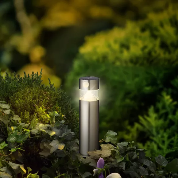Eminza Borne De Jardin Solaire 150 Lumens (H30 Cm) Premium Argent