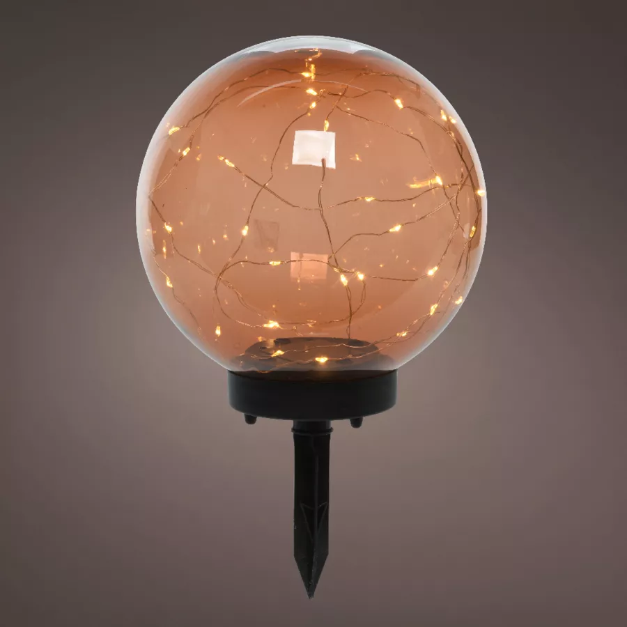 Eminza Borne De Jardin Solaire 30 LED (H28 Cm Cm) Crystal Orange