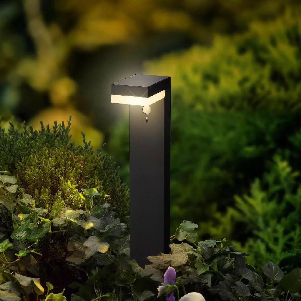eminza Borne de jardin solaire 600 lumens (H50 cm) Elite Gris anthracite