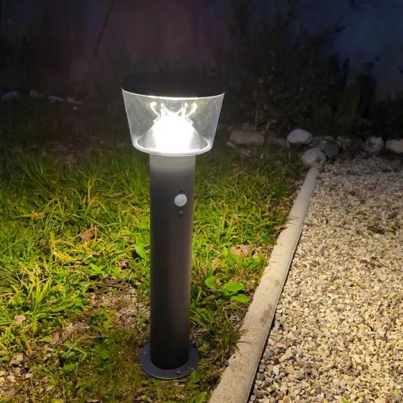 Eminza Borne De Jardin Solaire 600 Lumens (H54 Cm) Orion Lux Gris Anthracite