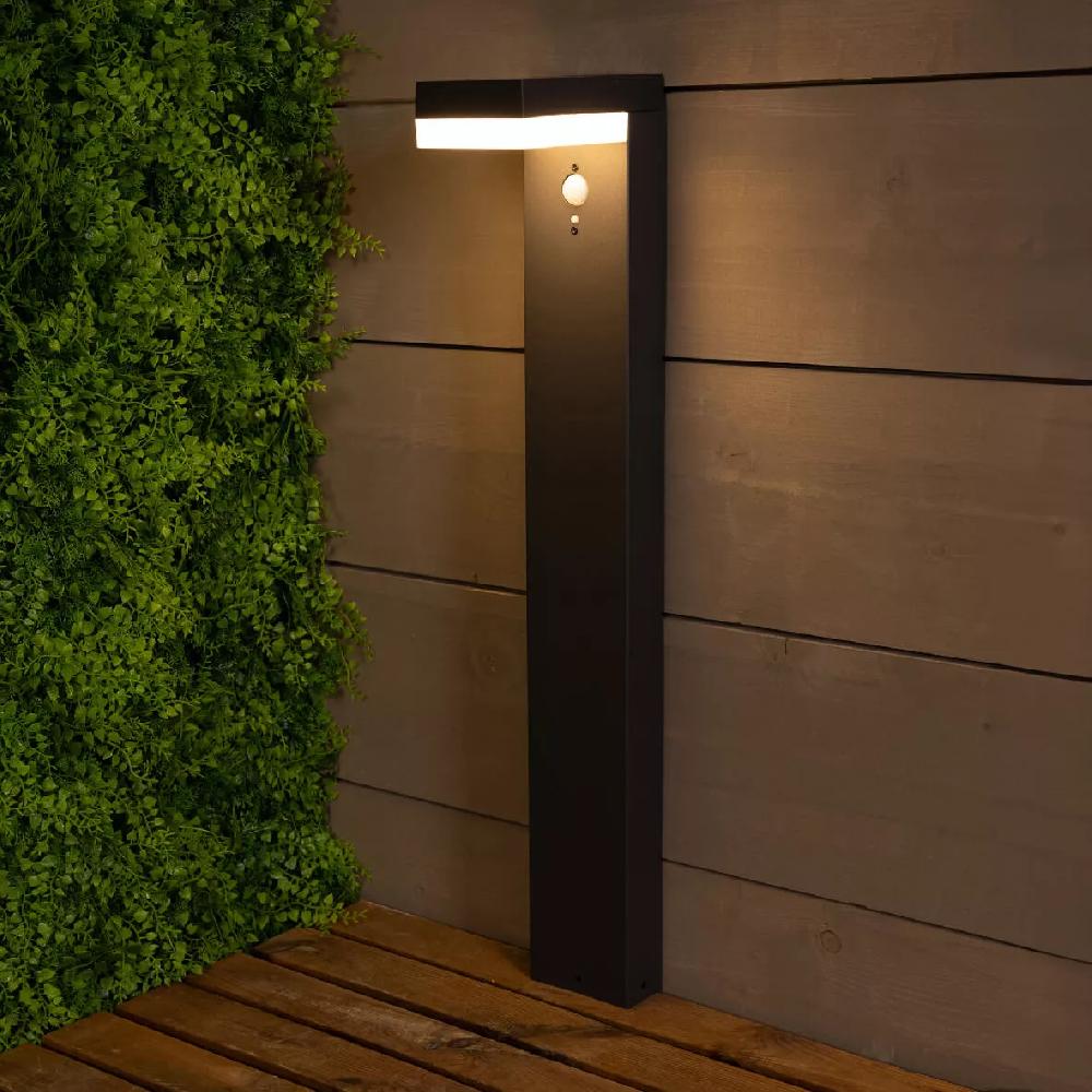 eminza Borne de jardin solaire 600 lumens (H70 cm) Elite Gris anthracite
