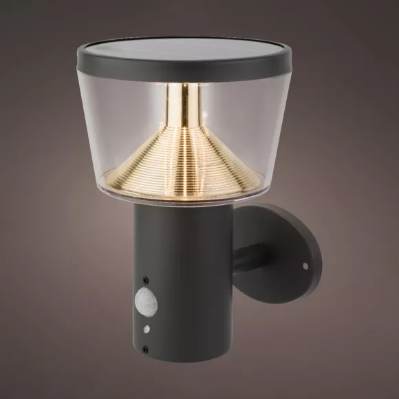 Eminza Borne De Jardin Solaire Murale 600 Lumens (H23 Cm) Orion Lux Gris Anthracite