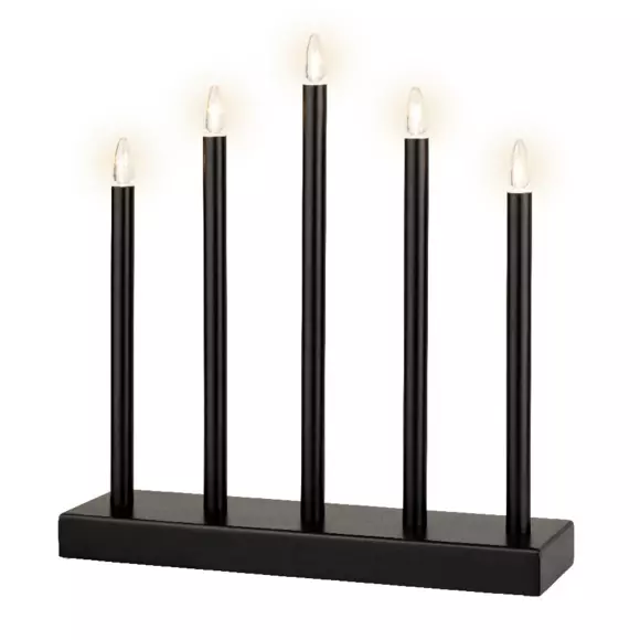 Eminza Bougeoir Lumineux à Piles 5 LED (H40 Cm) Christmas Blanc Chaud