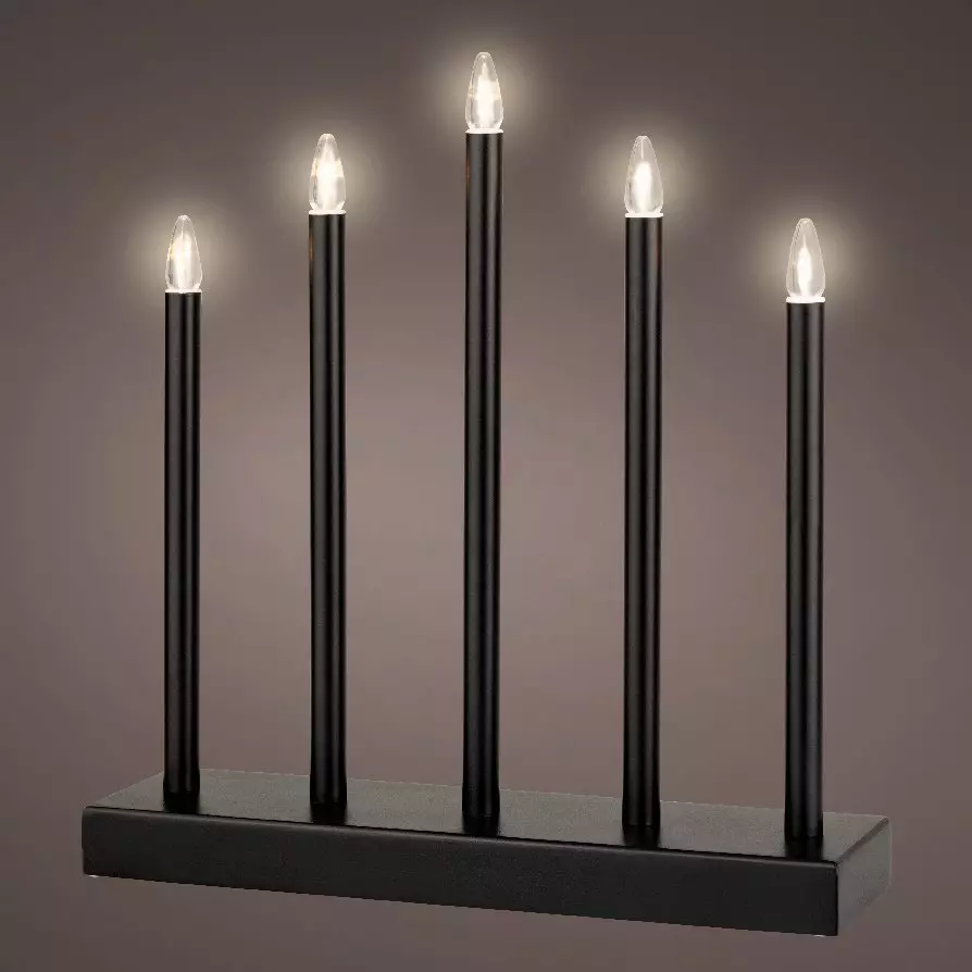 Eminza Bougeoir Lumineux à Piles 5 LED (H40 Cm) Christmas Blanc Chaud