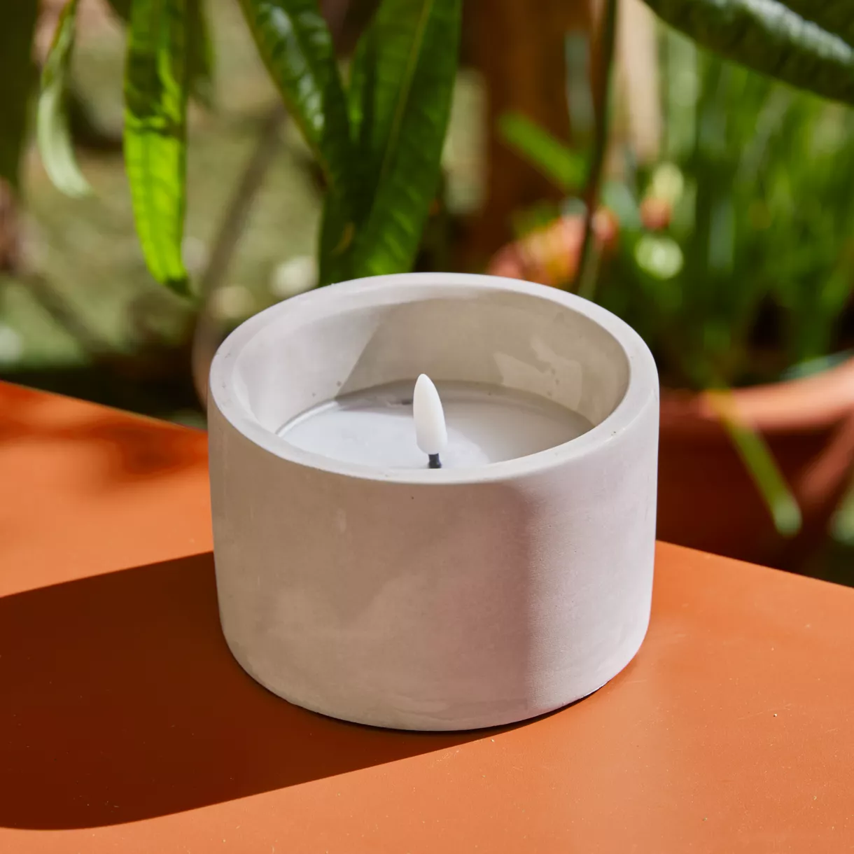 eminza Bougie de table à piles LED (H8 cm) Galice Gris