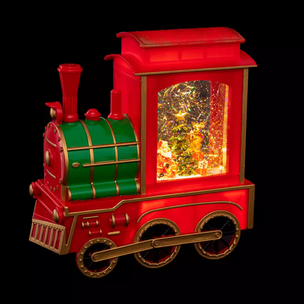 eminza Boule à neige lumineuse à piles (21 x H22 cm) Train Express