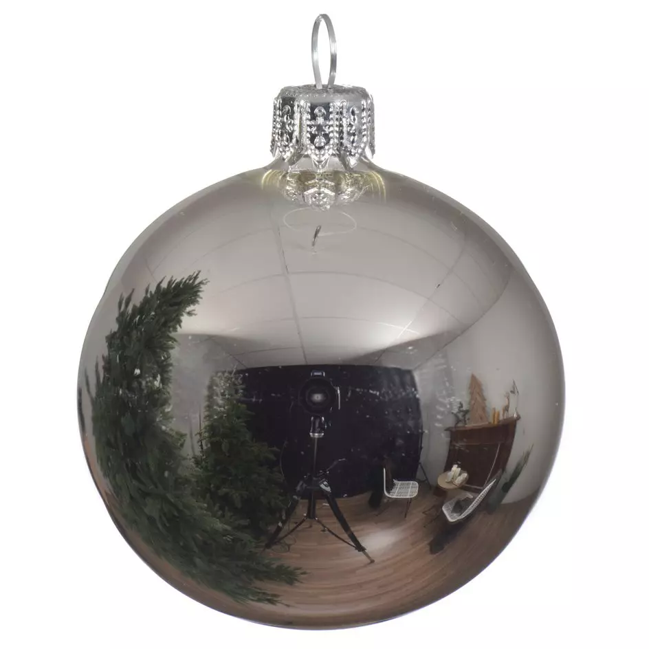eminza Boule de Noël (D150 mm) en verre Arctique brillante Boule de Noël