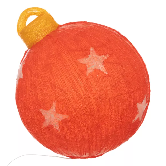 Eminza Boule De Noël Lumineuse Solaire 60 LED (H38 Cm) Étoile Blanc Froid