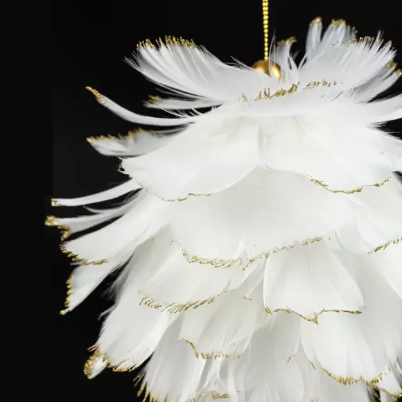 Eminza Boule Douceur à Suspendre (D10 Cm) Plume Blanc