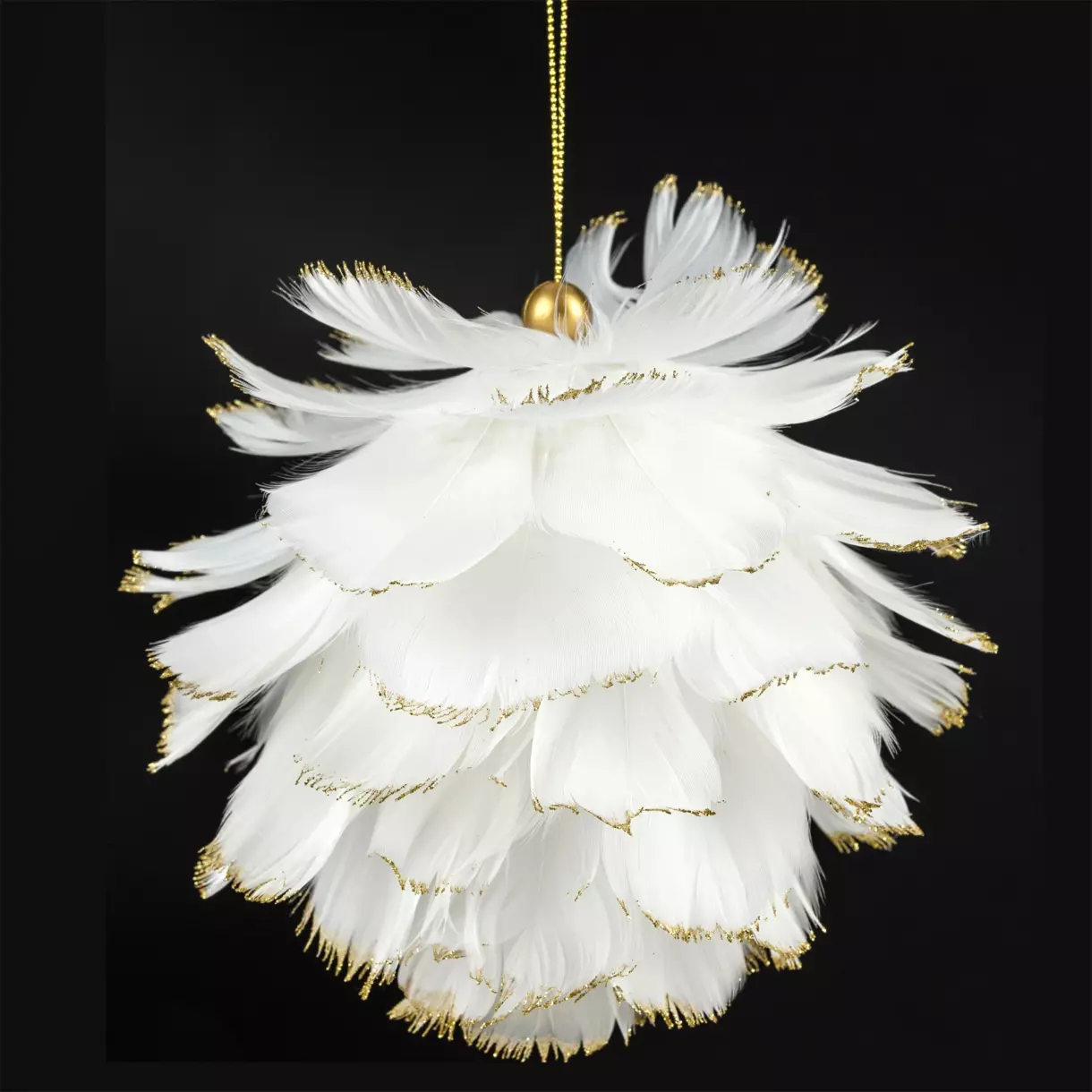 eminza Boule douceur à suspendre (D10 cm) Plume Blanc