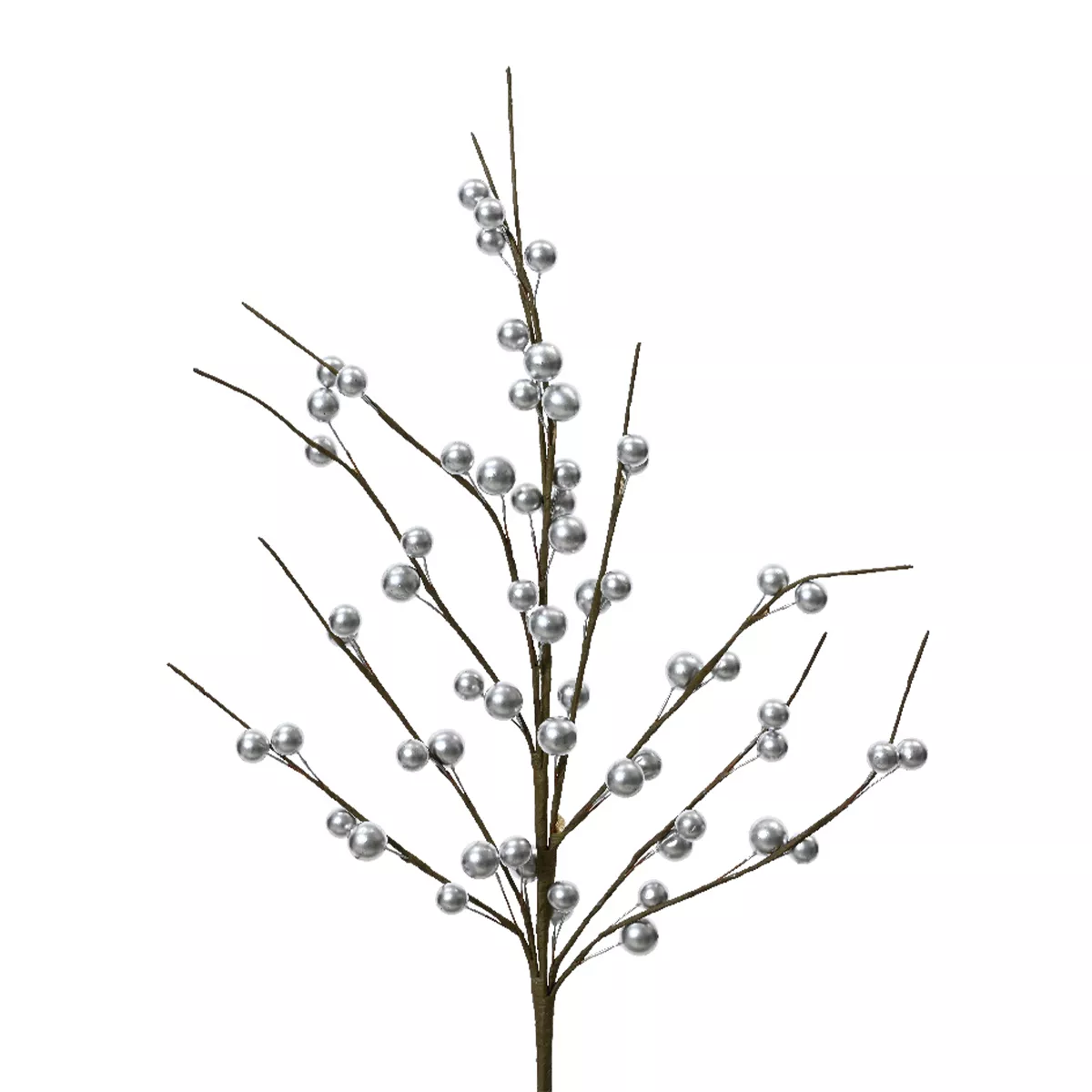 eminza Branche de baies (H55 cm) Laponie Argent métallisé