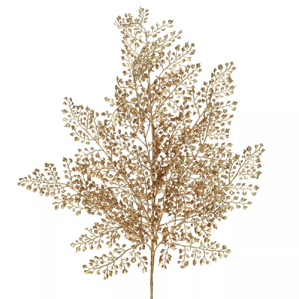 eminza Branche de feuilles (H68 cm) Peuplier pailleté Or