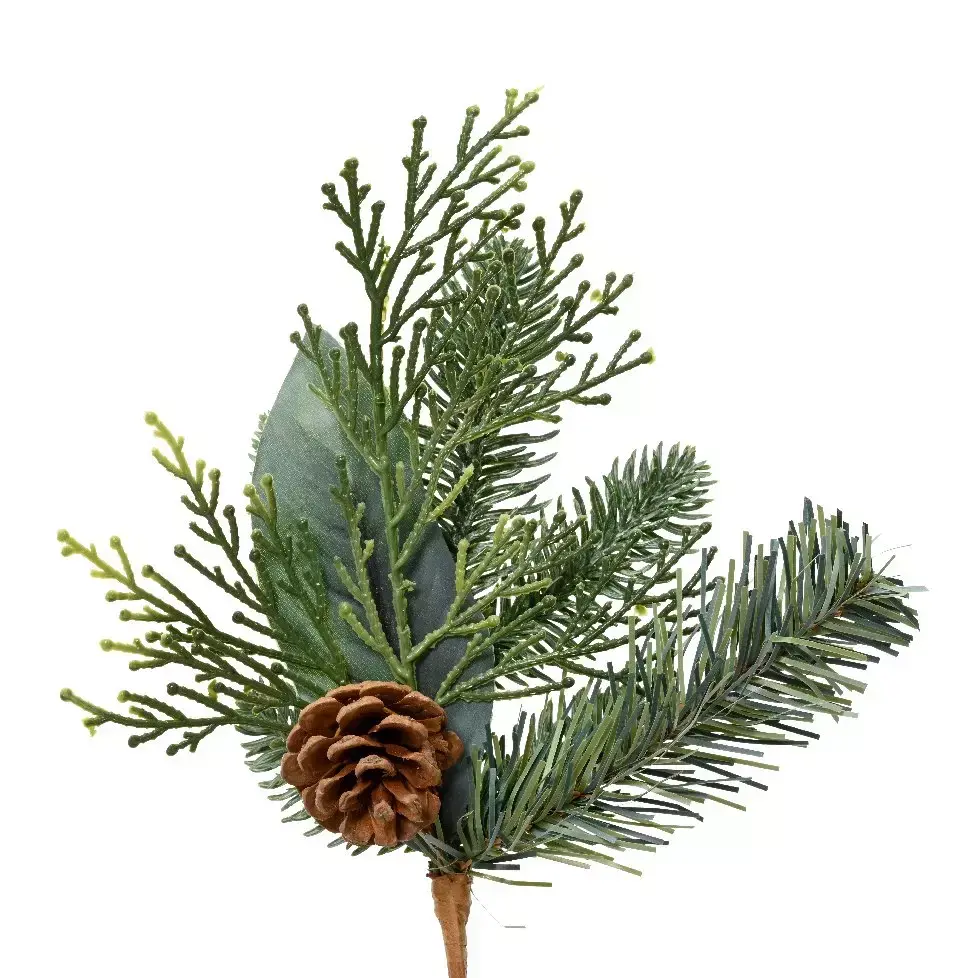 eminza Branche de sapin et feuille (25 cm) Bergün Vert