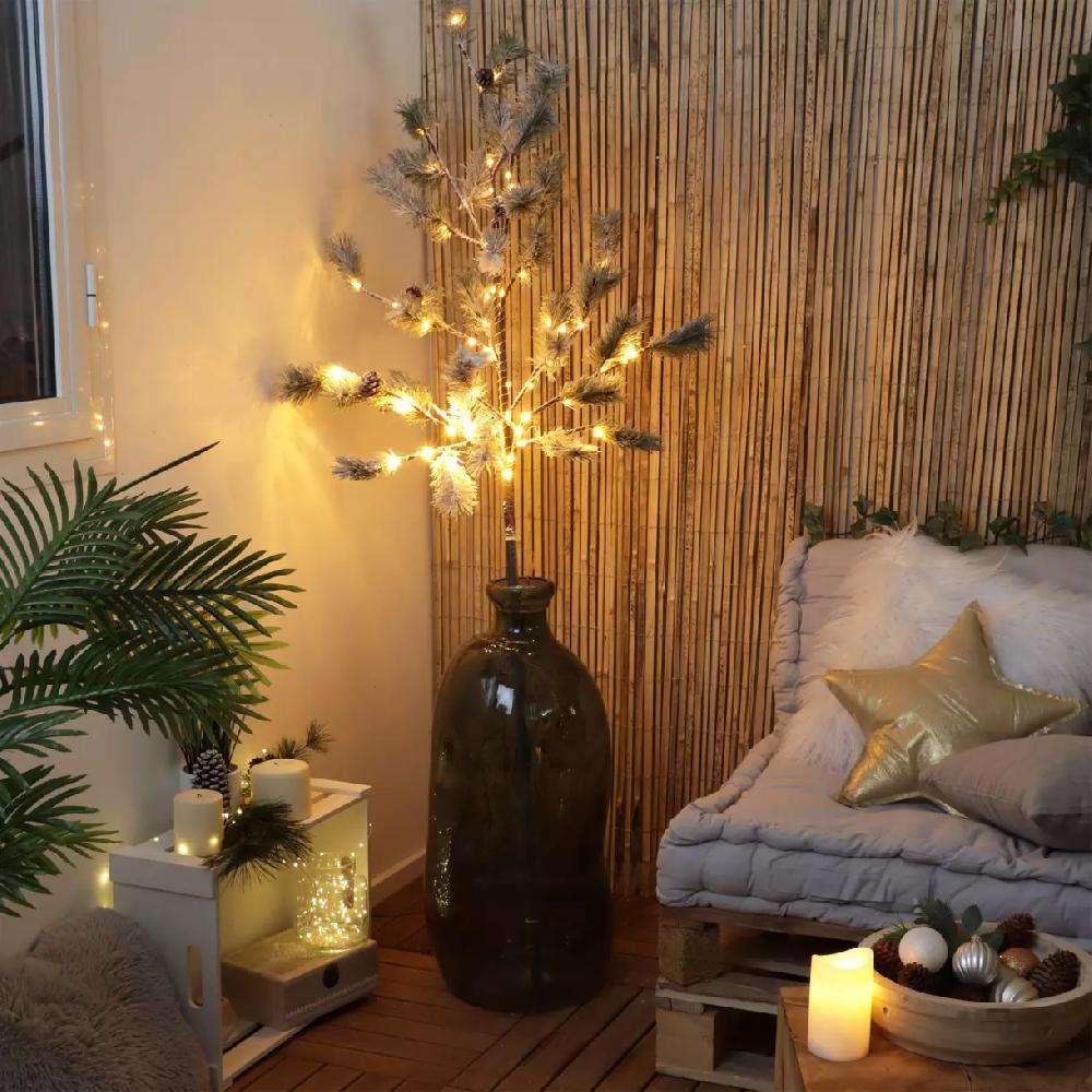 eminza Branche de sapin lumineuse (180 cm) Jana Blanc chaud