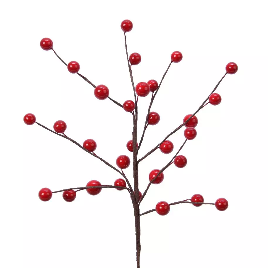 eminza Branche décorative Baie (26 cm) Cantique Rouge