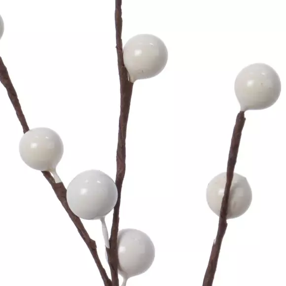 Eminza Branche Décorative Noël (26 Cm) Baies Izoenn Blanc