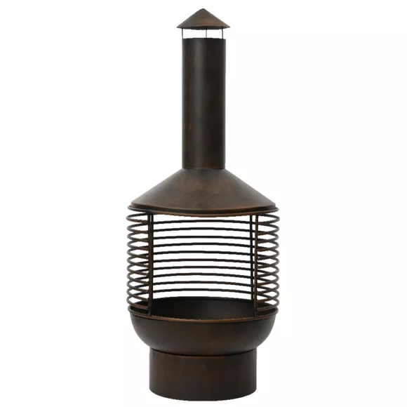 Eminza Braséro Cheminée D'extérieur (D42 X H105 Cm) Mérida Brun Antique