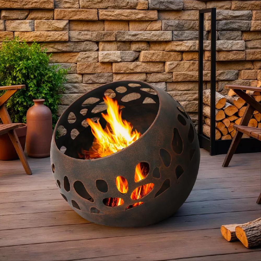 eminza Braséro d'extérieur rond (D50 x H45 cm) Pyra Brun antique eminza Braséro d'extérieur rond (D50 x H45 cm) Pyra Brun antique