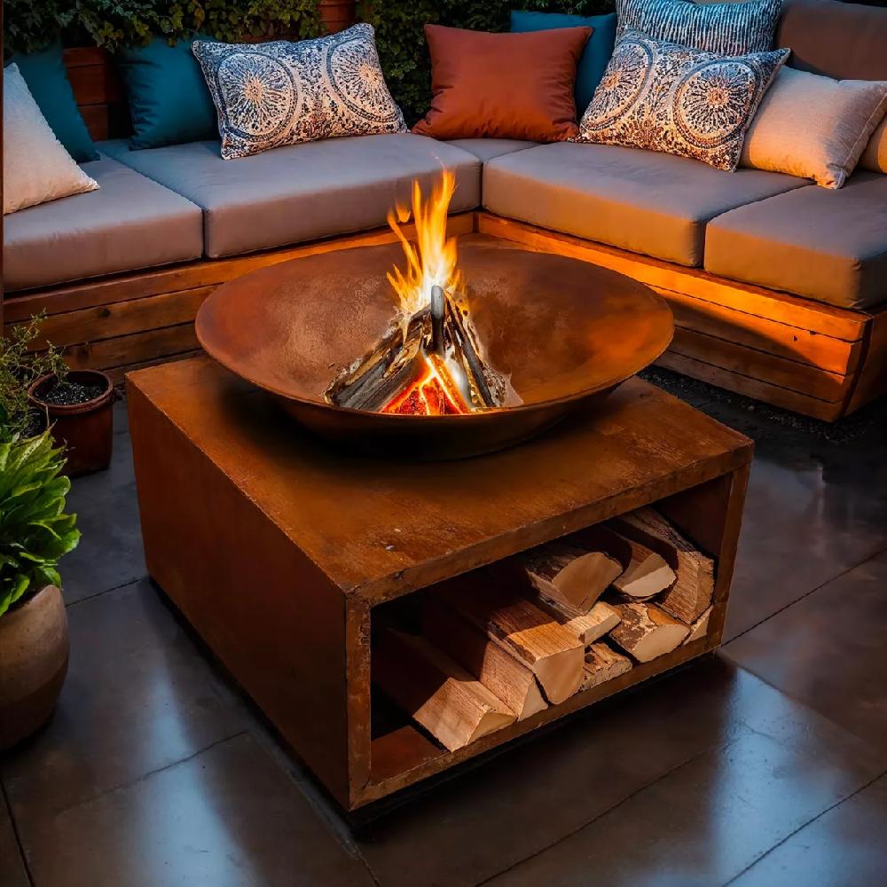 eminza Brasero de jardin (D75 x H58 cm) Moderna Rouille