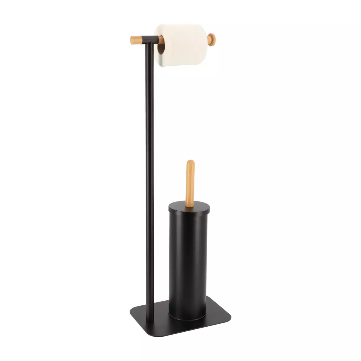 eminza Brosse et dérouleur papier toilette Bambou Noir