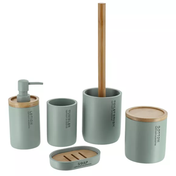 Eminza Brosse WC Polyrésine Purebamboo Vert Eucalyptus
