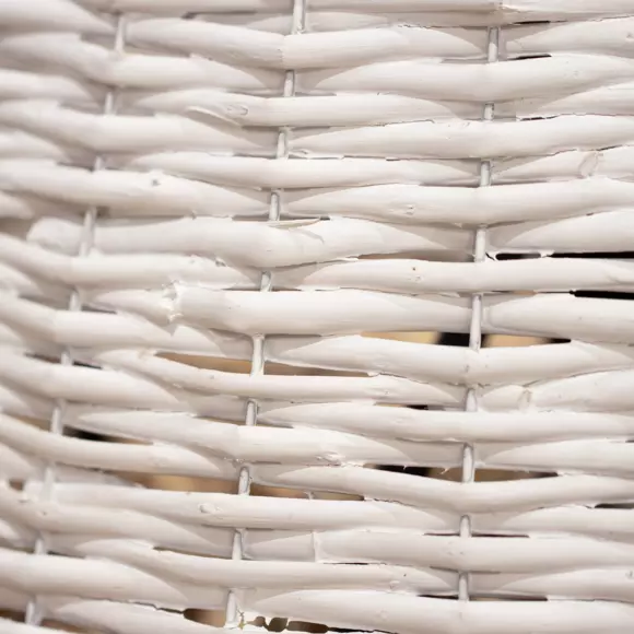 Eminza Cache Pied De Sapin En Osier (D57 Cm) Saule Tressé Blanc