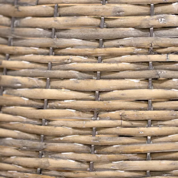 Eminza Cache Pied De Sapin En Osier (D57 Cm) Saule Tressé Gris Vieilli