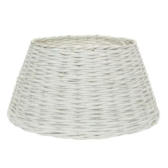Eminza Cache Pied De Sapin En Osier (D70 Cm) Saule Tressé Blanc