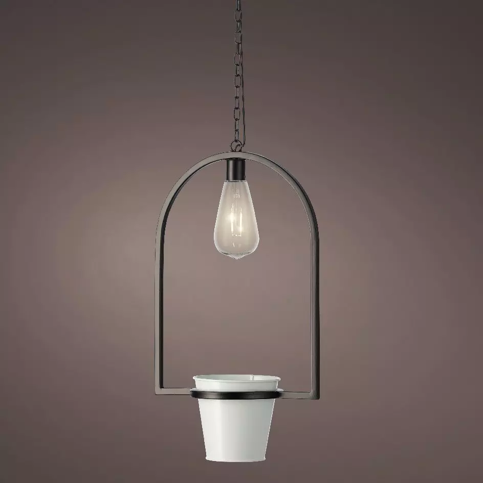 eminza Cache-pot lumineux à suspendre (H102 cm) LED Melya - Blanc
