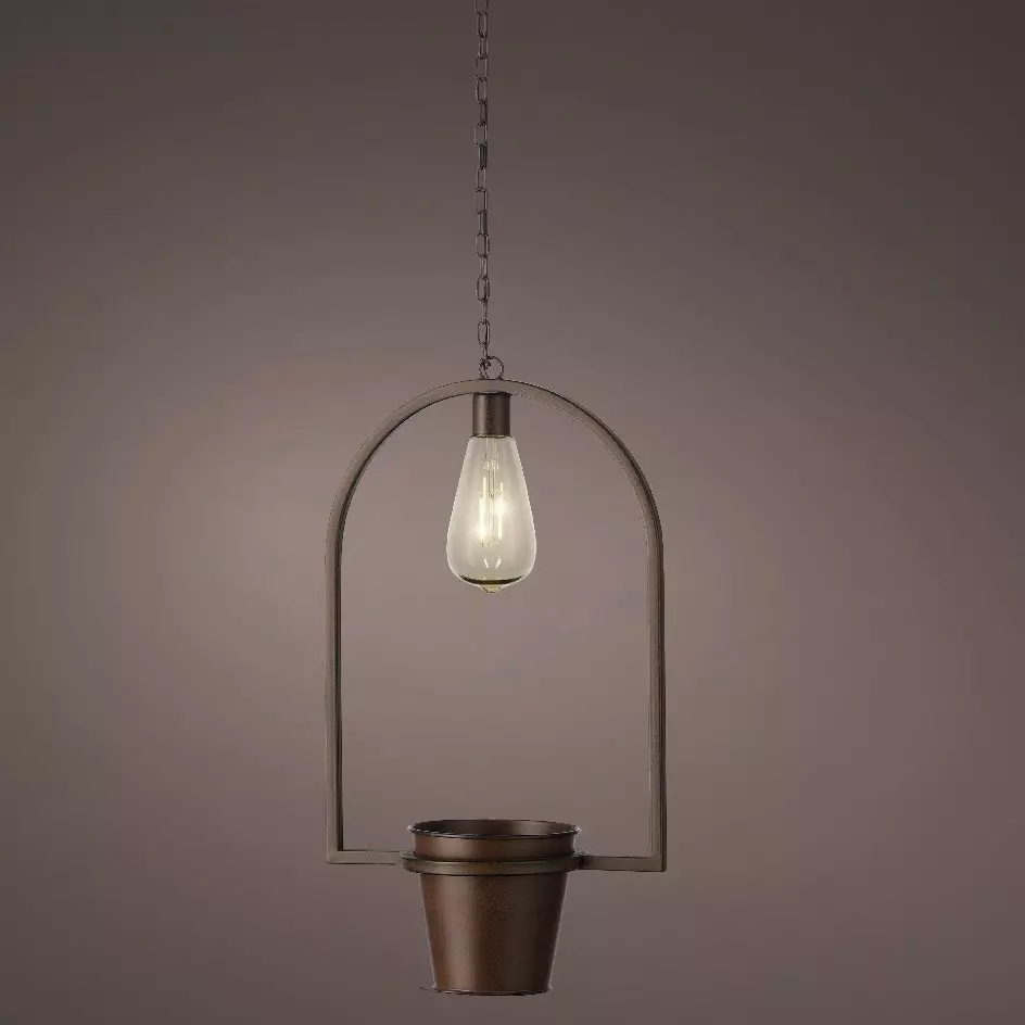 eminza Cache-pot lumineux à suspendre (H102 cm) LED Melya - Marron