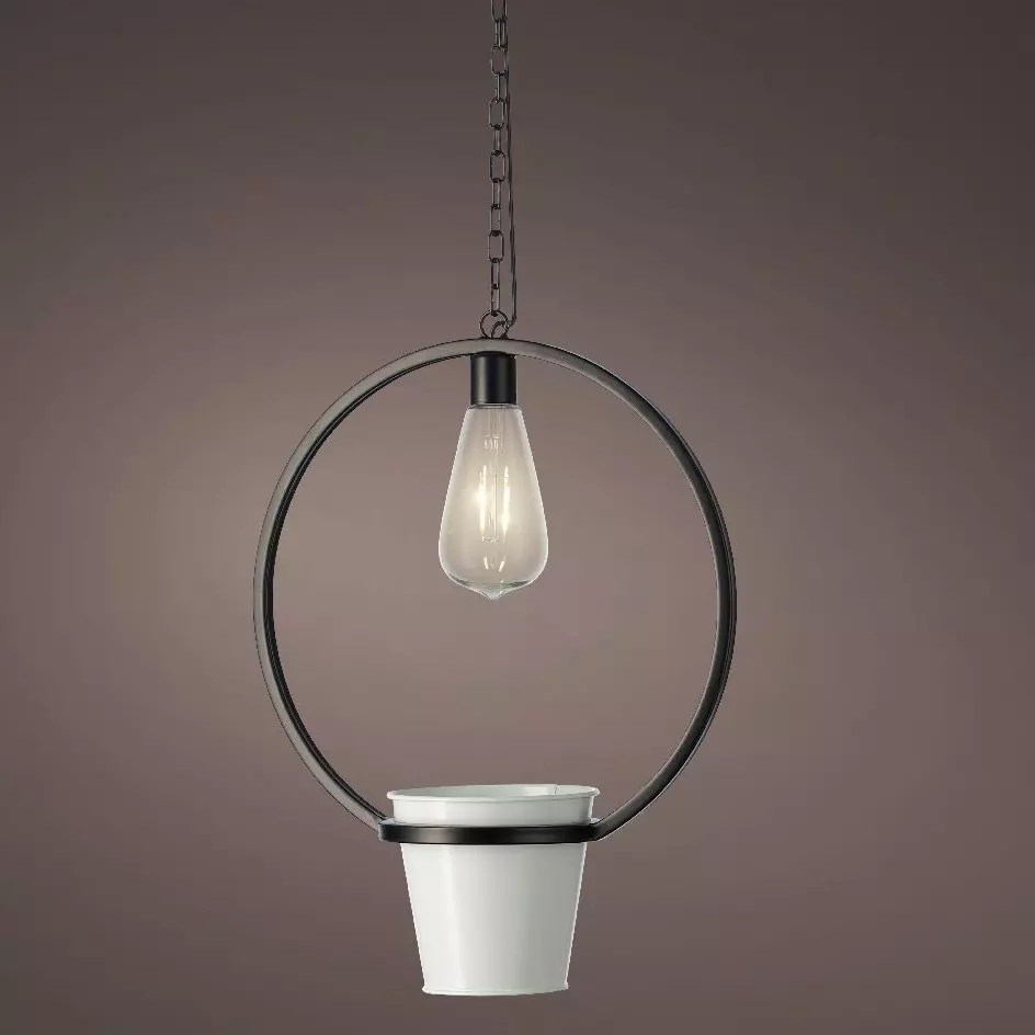 eminza Cache-pot lumineux à suspendre (H98 cm) LED Jiny - Blanc