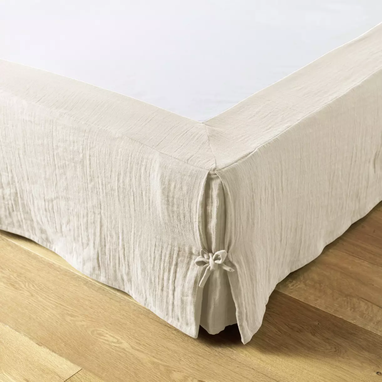 eminza Cache-sommier Gaze de coton (160 x 200 cm) Gaïa Beige pampa