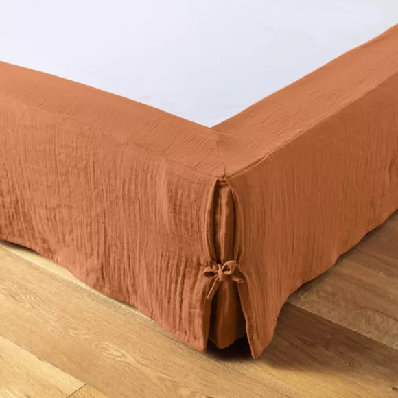 Eminza Cache-sommier Gaze De Coton (180 X 200 Cm) Gaïa Abricot
