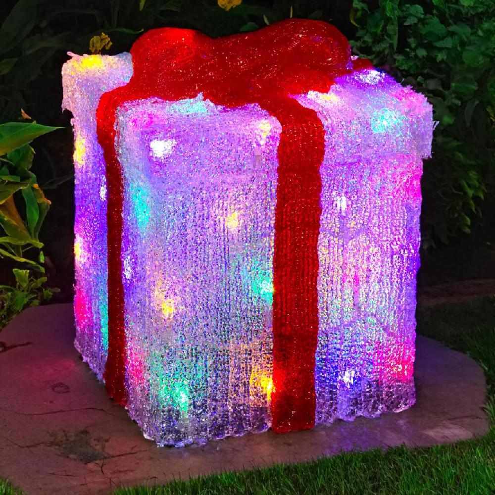 eminza Cadeau de Noël lumineux 50 LED (H27 cm) Féerie Multicolore