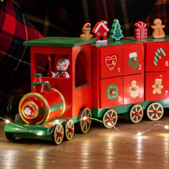 Eminza Calendrier De L'Avent à Remplir Petit Train Rouge Et Vert