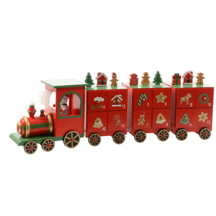 Eminza Calendrier De L'Avent à Remplir Petit Train Rouge Et Vert
