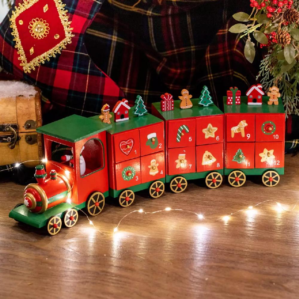 eminza Calendrier de l'Avent à remplir Petit train Rouge et vert