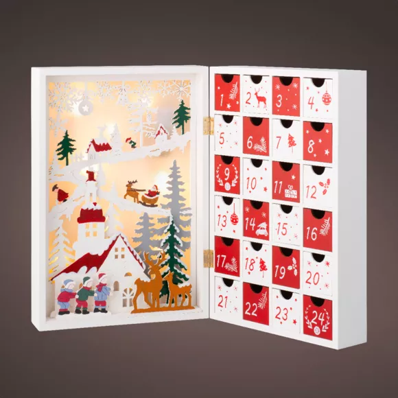 Eminza Calendrier De L'Avent Lumineux à Remplir Paysage De Noël Enchanté