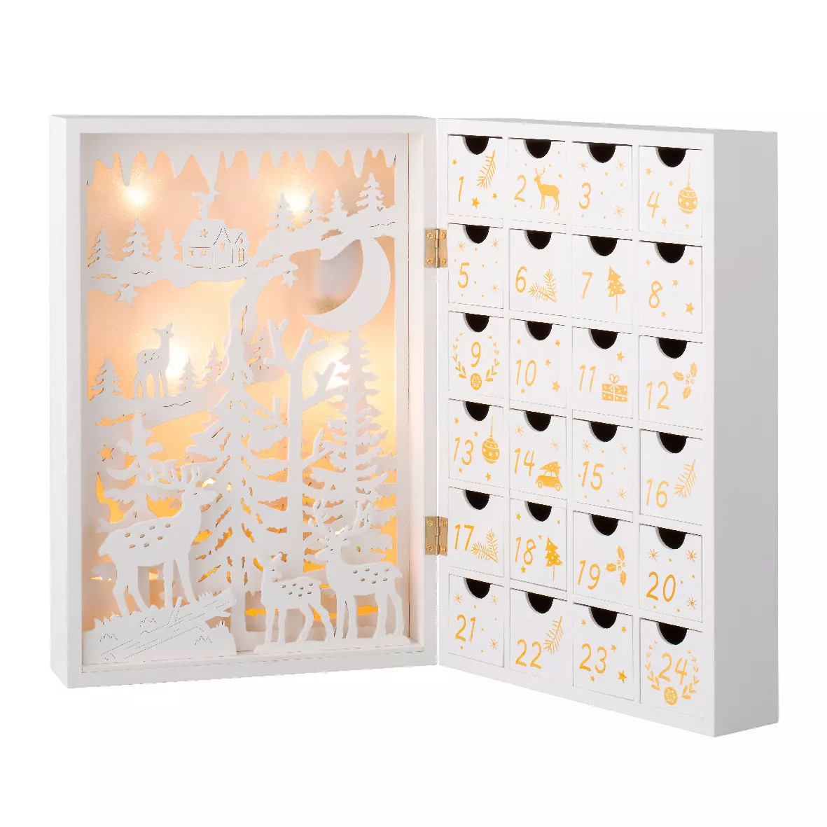 eminza Calendrier de l'Avent lumineux à remplir Paysage de Noël Nordique