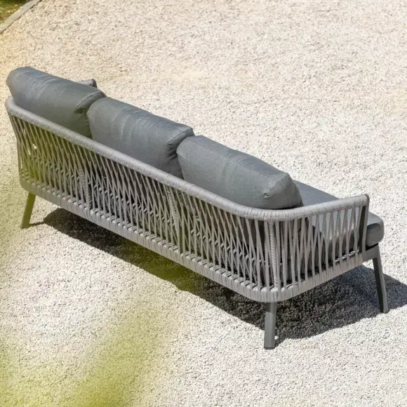 Eminza Canapé De Jardin En Aluminium 3 Places Amalfi Gris Anthracite