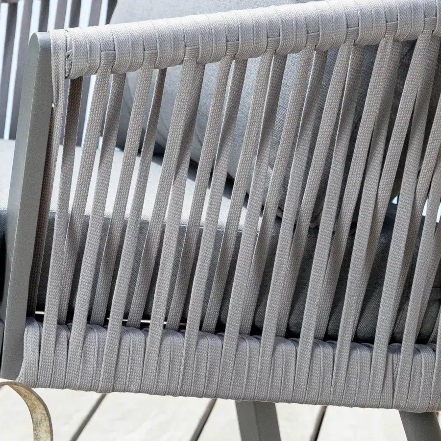 Eminza Canapé De Jardin En Aluminium 3 Places Amalfi Gris Anthracite