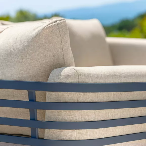 Eminza Canapé De Jardin En Aluminium 3 Places Monte Carlo Gris Anthracite Et Beige