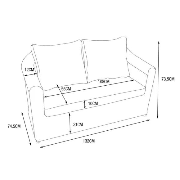 Eminza Canapé De Jardin En Résine Tressée 2 Places Calvi Sépia Et Beige