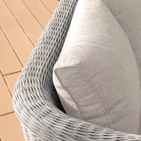 Eminza Canapé De Jardin En Résine Tressée 2 Places Calvi Gris Et Taupe