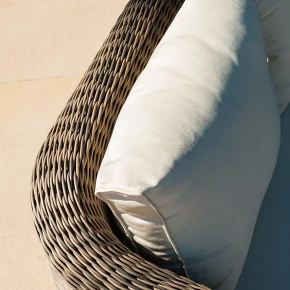 Eminza Canapé De Jardin En Résine Tressée 3 Places Calvi Sépia Et Beige
