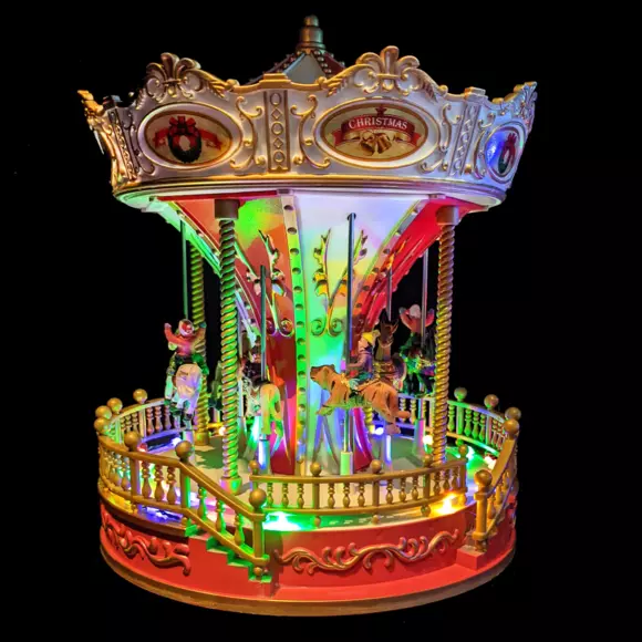 Eminza Carrousel Lumineux Et Musical à Piles D'antan