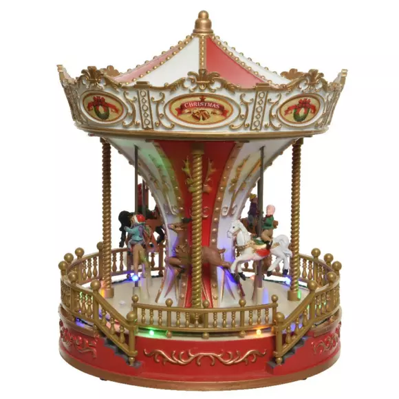 Eminza Carrousel Lumineux Et Musical à Piles D'antan