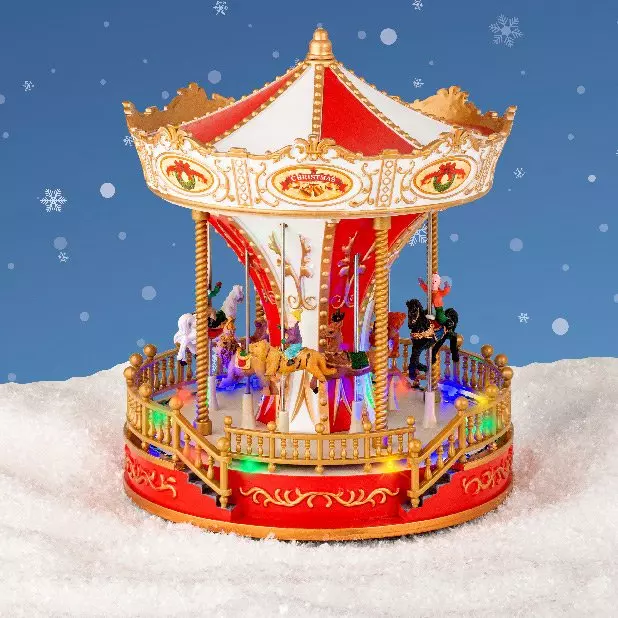 eminza Carrousel lumineux et musical à piles D'antan