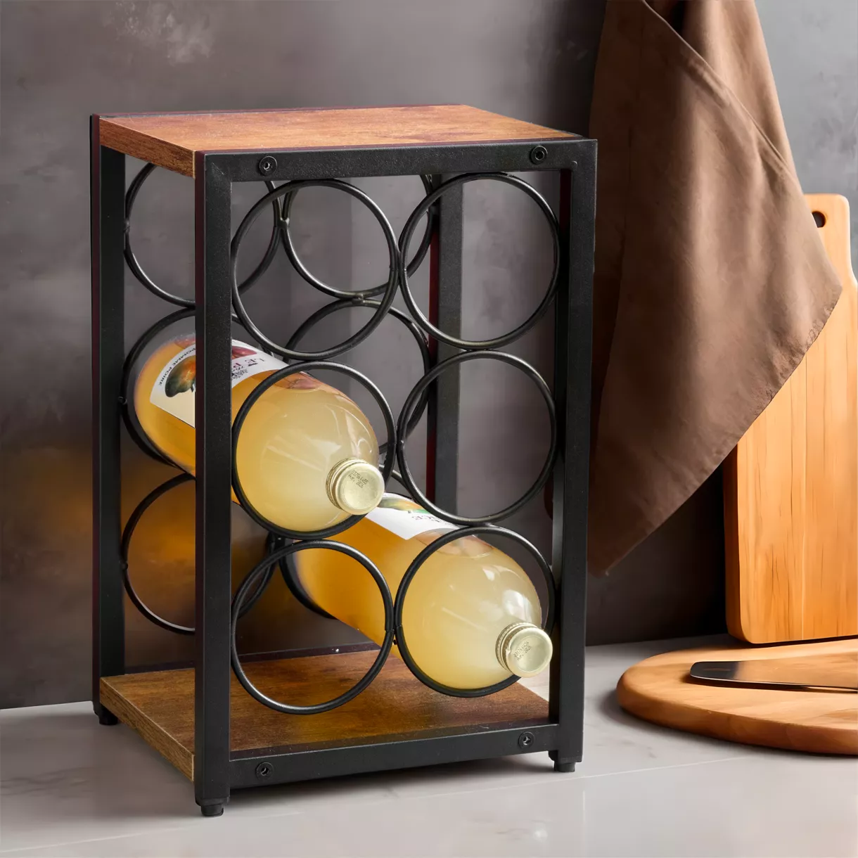 eminza Casier range-bouteilles industriel 6 emplacements (H20 cm) Sacha Noir