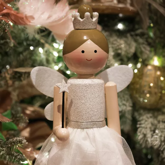 Eminza Casse-noisette En Bois (H38 Cm) Fée Princesse Blanche